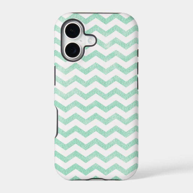 Mint Green and White Chevron Pattern (Back)