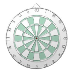 mint green and white dartboard