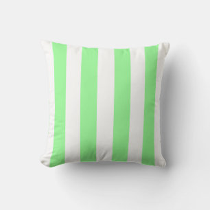 Mint Green and White Extra Large Stripe Pattern Cushion