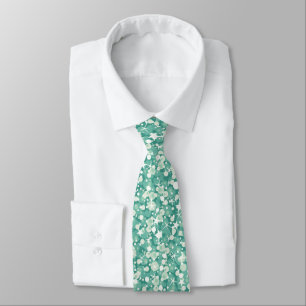 Mint Green And White Glitter Tie