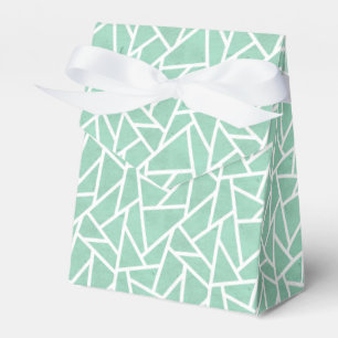 Mint green and white mosaic pattern favour box