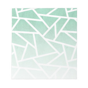 Mint green and white mosaic pattern notepad