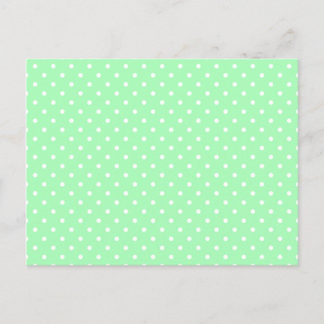 Mint Green and White Polka Dot Postcard (Front)