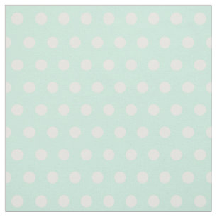 mint green and white polka dots fabric