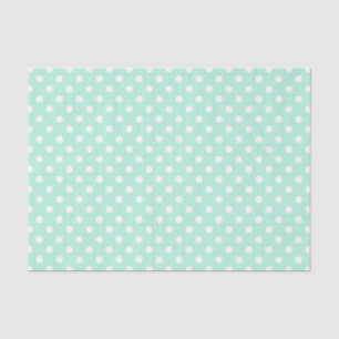 mint green and white polka dots tissue paper