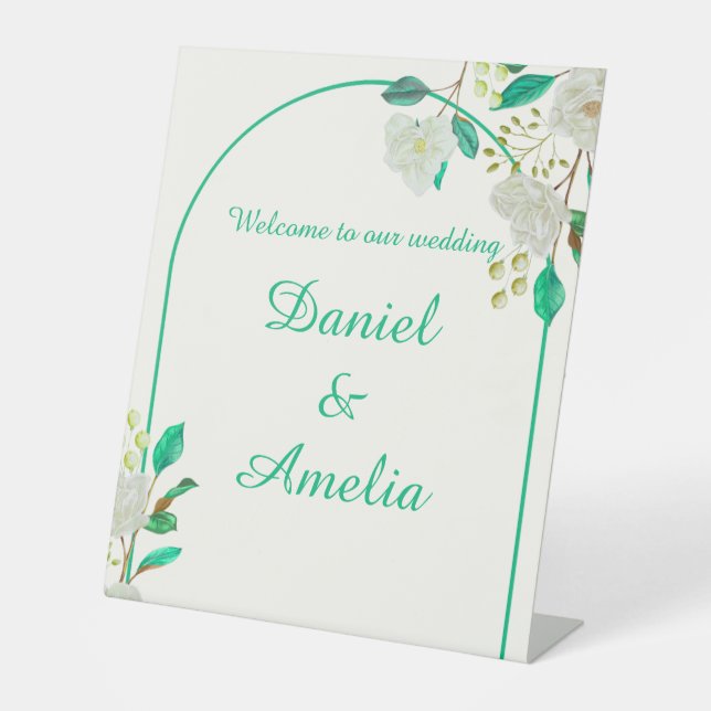 Mint Green Arch Welcome Sign  (Front)