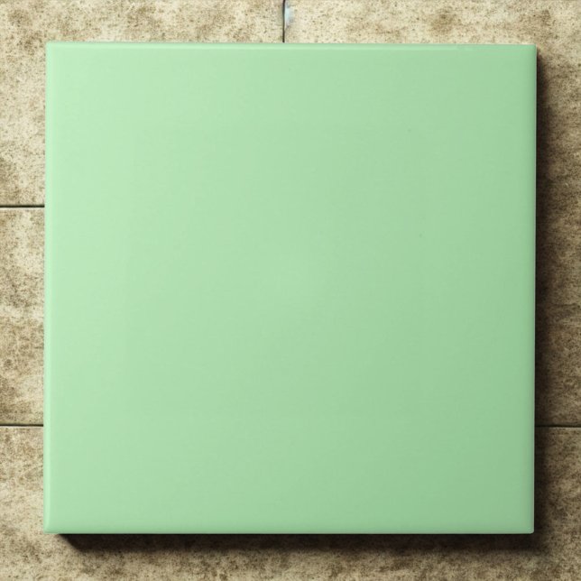 Mint Green #b4eeb4 Soft Fresh Modern Accent Ceramic Tile (Creator Uploaded)