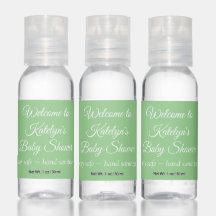 Mint Green Baby Shower Hand Sanitizer