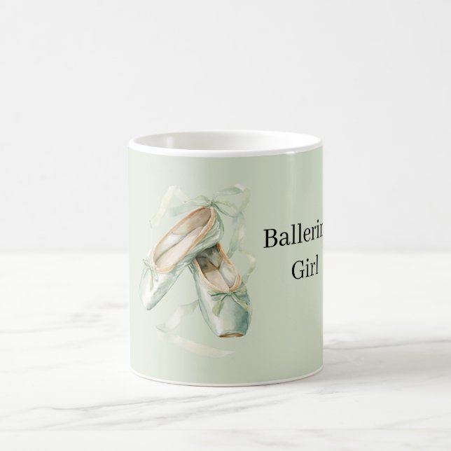 Mint Green Ballet Shoes Ballerina Girl Coffee Mug (Center)