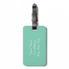 Mint green beach slippers travel luggage tags