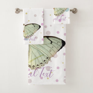Mint Green Beauty Butterfly Bath Towel Set