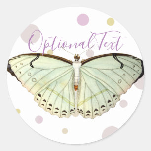 Mint Green Beauty Butterfly Classic Round Sticker