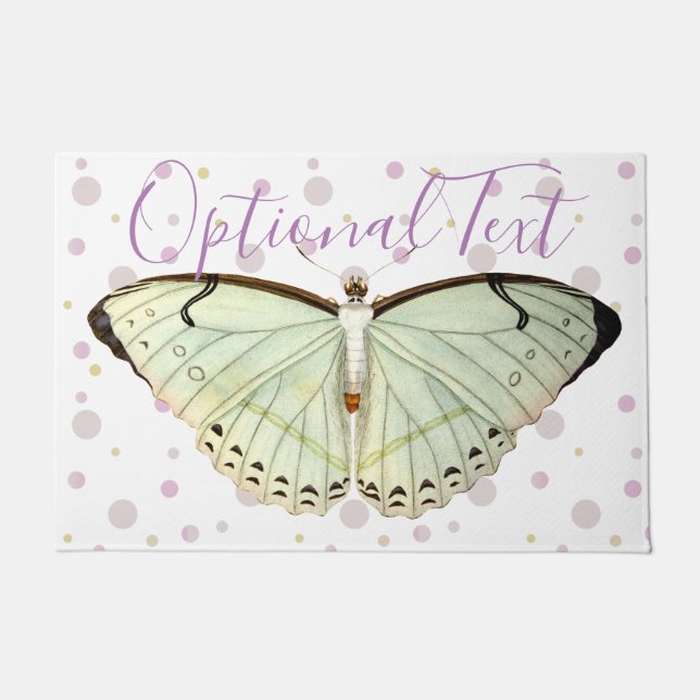 Mint Green Beauty Butterfly  Doormat (Front)