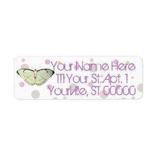 Mint Green Beauty Butterfly Return Address Label