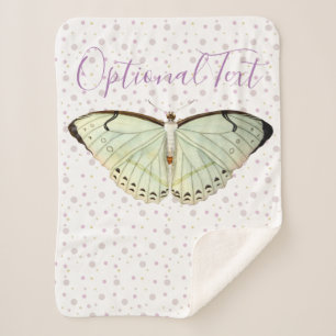 Mint Green Beauty Butterfly Sherpa Blanket