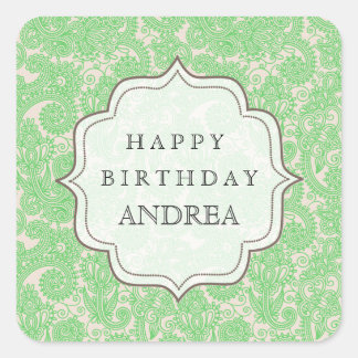 Mint Green Birthday Dessert Table Gift Tag Label