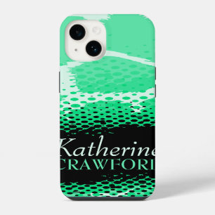 Mint green black graphic animal print iPhone case