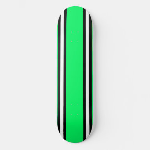 Mint Green Black & White Pinstripe Skateboard Deck