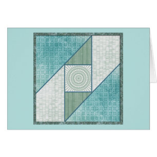 Mint Green & Blue Attic Window Quilt Square