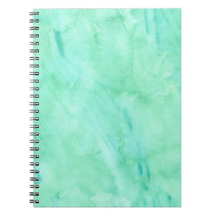 Mint Green Blue Watercolor Texture Pattern Notebook
