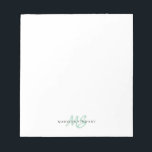 Mint Green Brush Script Monogram Modern Trendy Notepad<br><div class="desc">Mint Green Brush Script Monogram Modern Trendy Notepad</div>