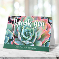 Mint green cactus photo custom name bold stylish
