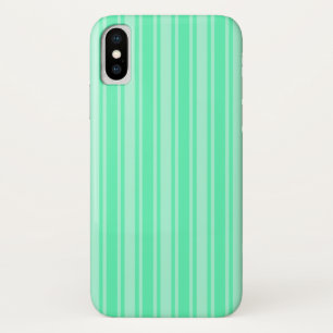 Mint green candy stripes iPhone x case