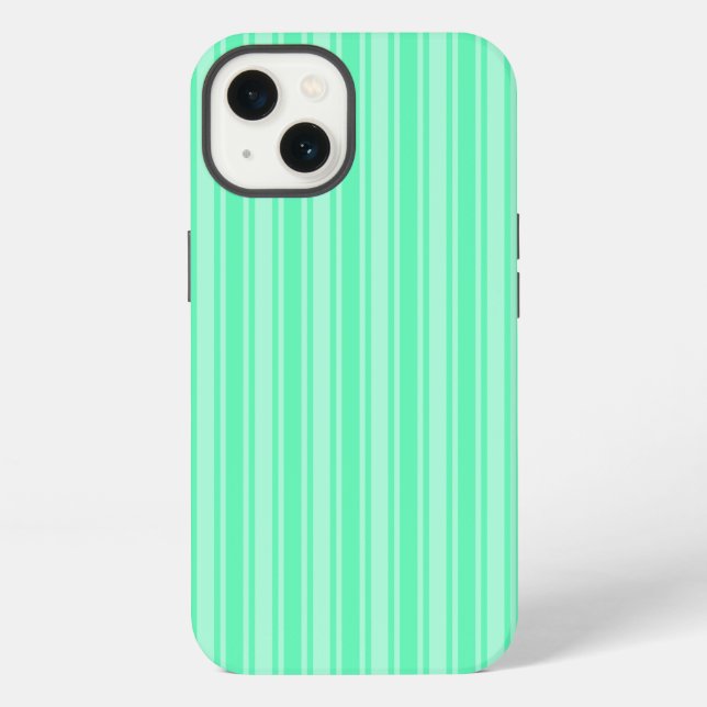 Mint green candy stripes Case-Mate iPhone case (Back)