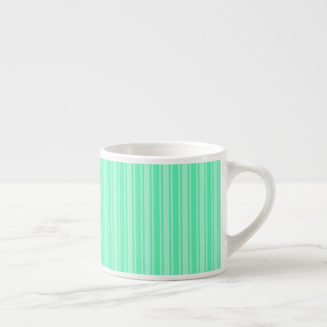 Mint green candy stripes espresso cup (Right)