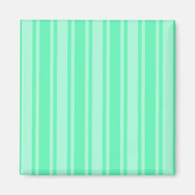 Mint green candy stripes magnet (Front)