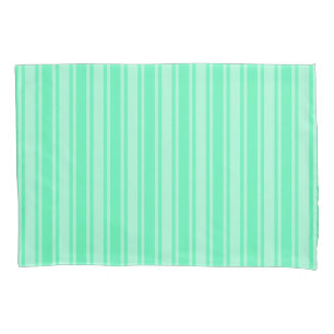 Mint green candy stripes pillowcase