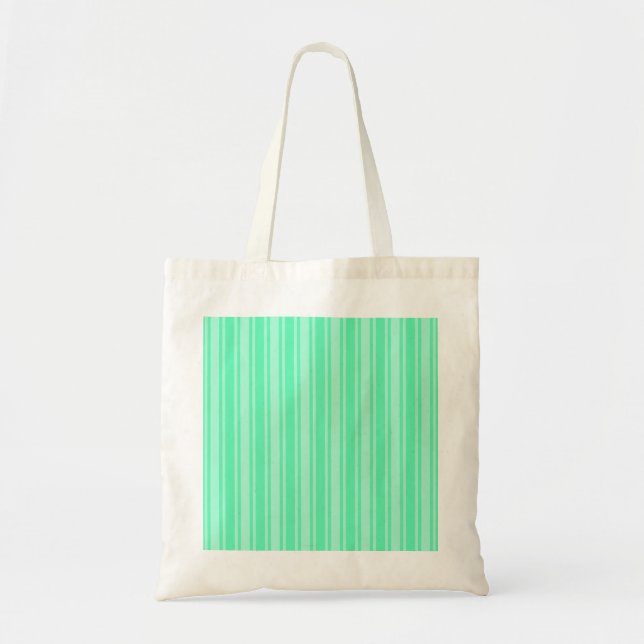 Mint green candy stripes tote bag (Front)