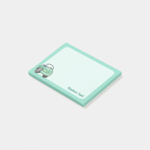Mint Green Cartoon Car Post-it Notes
