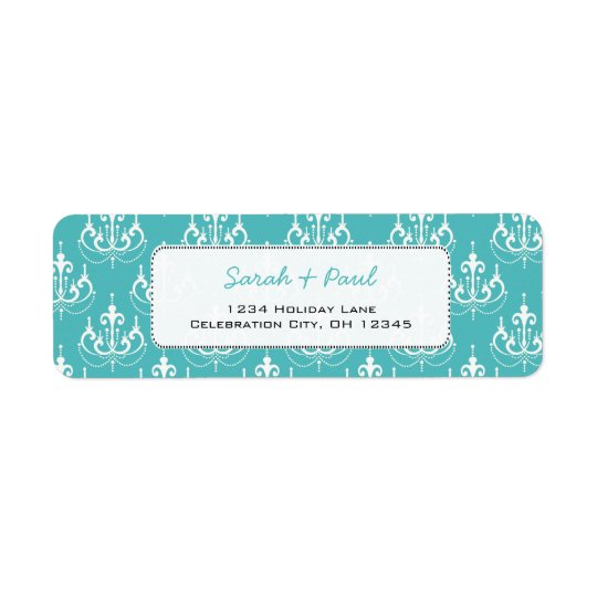 Mint Green Chandeliers Return Address Label