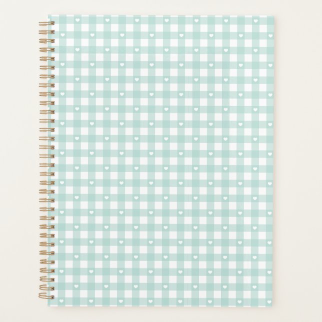 Mint Green Checks Planner (Front)
