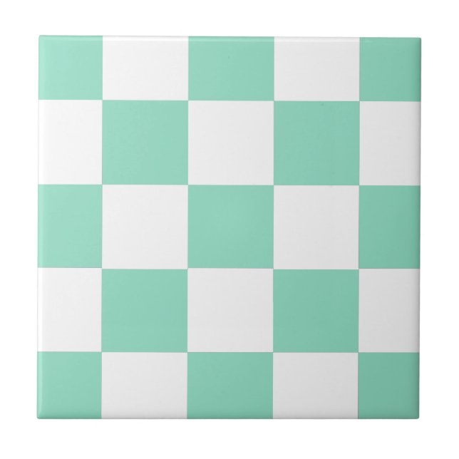 Mint Green Chequerboard Tile (Front)