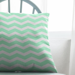 Mint Green Chevron Cushion