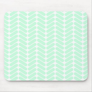 Mint Green Chevron Pattern, like Knitting. Mouse Pad