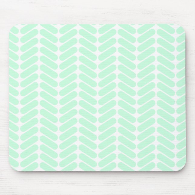 Mint Green Chevron Pattern, like Knitting. Mouse Pad (Front)