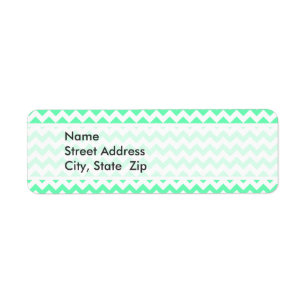 Mint Green Chevron Return Address Label