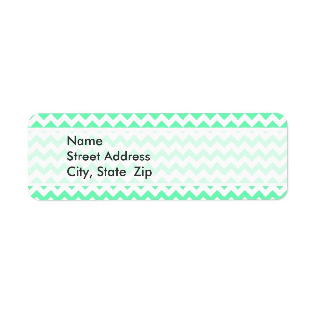 Mint Green Chevron Return Address Label (Front)
