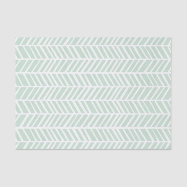 Mint Green Chevron Tissue Paper (Front)