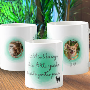 Mint Green Chihuahua Two-Photo Personalised Coffee Mug