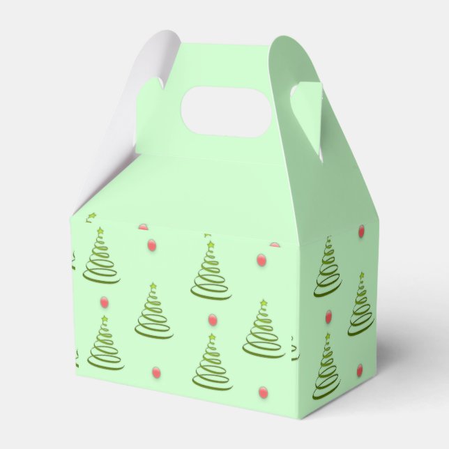 mint green Christmas tree  Favour Box (Front Side)