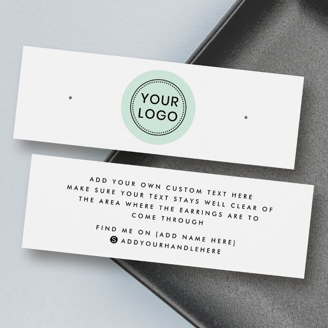 Mint green circle logo stud earring display card (Mint green circle logo stud earring display card)
