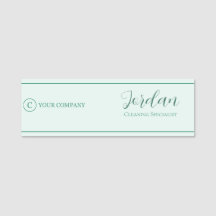 Mint Green Cleaning Service Logo Employee
