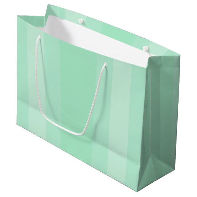 Mint Green Colour Modern Elegant Trendy Template Large Gift Bag (Front Angled)