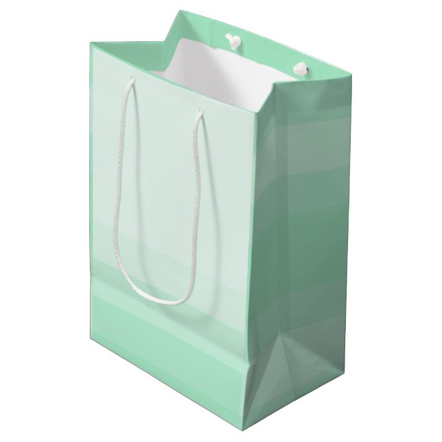 Mint Green Colour Modern Elegant Trendy Template Medium Gift Bag (Front Angled)