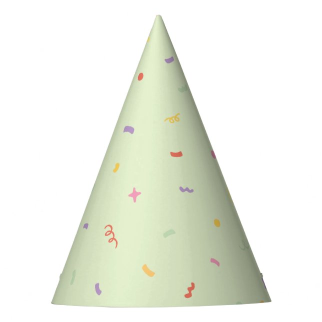 Mint Green Confetti Birthday Party Hat (Front)