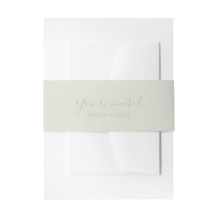 Mint Green   Couple Monogrammed Wedding Invitation Belly Band